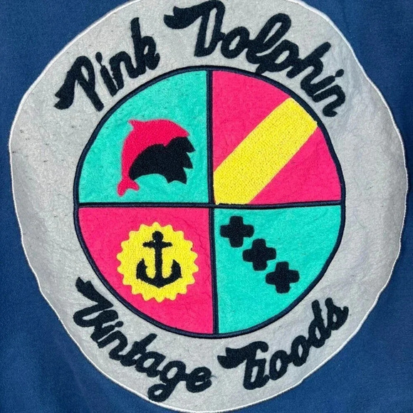 Pink Dolphin Varsity Letter Bomber Jacket Large - Picture 1 of 8